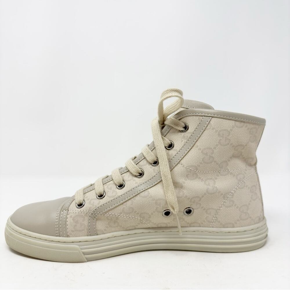 Gucci High Top GG Cap Toe Canvas Sneakers 38 - Picture 6 of 10